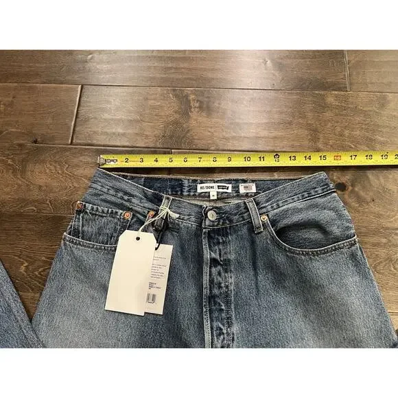 Re/Done Womens Blue Levi's High Rise Ankle Crop Size 30 NWT $395 - Picture 10 of 10